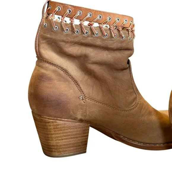 Rag & Bone Whipstitch Tan Suede Boots Size‎ 40/US Size 9 Booties Western Boho - Picture 9 of 11